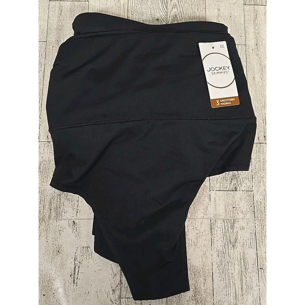 Jockey Skimmies Thong XXL Smoothing Silky Smooth Moisture Wicking No Roll 3pk